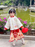 罗蒙汉服女童拜年服冬款明制汉服过年衣服马面裙演出服 米白色套装110 实拍图