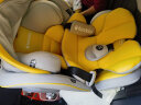 Heekin德国 儿童安全座椅汽车用0-4-12岁婴儿宝宝360度旋转ISOFIX硬接口 尊享黄(遮阳棚+上拉带+侧保护) 实拍图