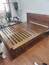 老榆木实木框架床1.5单人1.8双人床实木排骨架家用卧室民宿原木床 胡桃色 1.8*2.0 实拍图