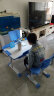 晶熠儿童学习桌椅套装课桌小学生写字桌子学校作业书桌椅家用可升降 知学款(蓝):手摇桌手提椅-阅读架 实拍图