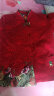 秋星福中老年女装冬装奶奶装本命年红色加厚外套老年人衣服妈妈唐装生日 牡丹款红色加绒两件套装 3XL 建议115-130斤 实拍图