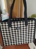 金日满单肩帆布包包女2024新款时尚外出手提购物袋大容量妈咪通勤托特包 菱格单肩包【黑色】 实拍图