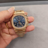 百达翡丽【二手95新】百达翡丽男表鹦鹉螺5990/1R-001 玫瑰金蓝面商务休闲男表日期显示计时双时区功能 单表 实拍图