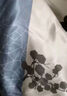 达芬奇密码真丝丝巾女春夏季真丝小方巾100%桑蚕丝丝巾生日礼物送妈妈 拼色几何花 蓝色 实拍图