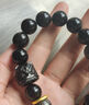 蔓笙黑曜石醒狮手链男士佛珠手串女款指尖绕指柔盘玩平安扣手链新中式 手串【精美礼盒】 实拍图
