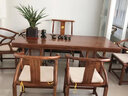 木觉乌金木大板茶桌椅组合原木办公室实木泡茶道套装茶台一体烧水壶桌 浅乌金色1.6米桌+1主椅+4皇冠椅+边几 实拍图