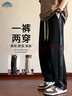 顶峰保罗（Dingfengbaoluo）休闲裤男夏季宽松垂感阔腿显高美式高街运动卫长裤子K510黑色L 实拍图