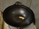 九铸 生铁锅深炒锅老式铁锅家用不粘锅平底炒菜锅燃气灶电磁炉专用锅 长柄-平底炒锅-无盖款 33cm 实拍图
