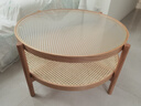 源氏木语 藤编玻璃茶几小户型客厅沙发边几现代简约双层实木小茶桌 觅藤·大茶几0.85m 实拍图