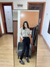 娅丽达加绒休闲直筒裤女烟管西裤2023秋冬新款高腰休闲黑色西装裤 黑色(A1)小个子款 28码(2尺1) 实拍图