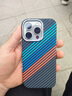 梵皓伊 磁吸碳纤凯夫拉纹理适用新款苹果15promax手机壳iPhone14pro亲肤感超薄防摔套17pro/16轻奢高级感 凯夫拉纹【宝马三色】内置磁吸+磨砂碳纤维防指纹 iPhone16Pro 实拍图