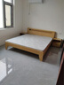 图柔【顺丰闪发】床实木床现代简约双人床主卧大床单人床出租床 单床+10CM床垫+床头柜*2 1.8*2米 框架结构 实拍图