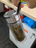 馨沐鱼迷你茶水分离拉环提环水杯双层玻璃杯小巧口袋便携男女防烫定制 【加厚大号】300ML 实拍图