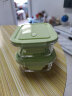 欣美雅（xinmeiya） 微波炉加热玻璃饭盒分隔型保鲜碗上班族带饭便当餐盒带盖水果碗 【抹茶绿】640ML*2 晒单实拍图