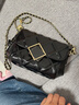 桃花洛法式小众包包女夏百搭斜挎包2025七夕高级感链条包时尚单肩小包包 黑色 实拍图