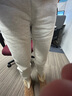 全棉时代（PurCotton）冬季女士加厚抓绒长裤亲肤不易静电 浅花灰 L (165) 实拍图