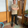 诚宜佳【3件装】纯棉短袖T恤男新款大码半袖男打底衫t恤圆领印花男半袖 KY7卡其+点线铁灰+蓝v黑 XL 建议 135/150斤 实拍图