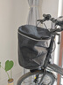 凤恩（fengen） 自行车车筐车电动车前车筐帆布折叠车篓山地车挂篮单车菜篮子布篮子 升级加厚（长款）带盖黑色蜂窝纹布篮子带垫板 实拍图