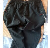红蜻蜓（RED DRAGONFLY）休闲裤男士运动微弹时尚品牌印花百搭休闲直筒长裤子 黑色A 2XL 实拍图