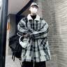 杜小闲美式复古羊羔绒棉服男秋冬季加绒加厚外套小香风宽松格子棉衣潮牌 M166 黑色 XL [建议120-140斤] 实拍图