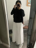冶芷白色半身裙女2025年新款高腰a字显瘦春秋薄款中长款小个子百褶裙 白色半身百褶长裙 S 实拍图