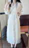 妍莉芬（yanlifen）桔梗法式白色长袖连衣裙子女春季2024年新款女装收腰显瘦气质长裙 白色 S 晒单实拍图