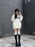 COSMICKISS白色长筒袜配靴子袜子女堆堆袜长筒靴袜套小腿袜高筒袜长靴过膝袜 白色 实拍图