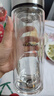 希诺（HEENOOR）抗菌玻璃杯双层防烫办公车载水杯男高档泡茶杯子XN-9303 360mL 实拍图