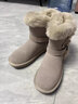 奥古狮登雪地靴女冬季新款棉鞋女加绒加厚大头面包短靴时尚百搭毛毛棉靴 914004奶茶色【筒高17cm】 36 实拍图