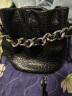 妙迪（mood）链条单肩斜挎包手提头层牛皮水桶包80190墨染黑 晒单实拍图