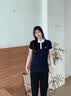 ELLE ACTIVE 百搭纯色LOGO运动裤女装秋季季通勤舒适透气显瘦休闲长裤女 黑色 M 实拍图