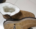 堡度驰冬季羊毛雪地靴男士羊皮毛一体东北棉鞋加绒防水中筒真皮马丁靴 卡其色 43 实拍图