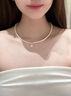 伊灿轻奢水钻吊坠仿珍珠项链女小众设计锁骨链2025新款爆款小米珠颈链 灰色水钻珍珠项链 实拍图
