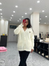 绘诗慧宽松毛衣女慵懒风2024新款韩版秋冬外穿针织外套开衫马海毛女装V 软糯蝴蝶胸针毛衣开衫【奶白】 均码 【建议120斤内】 实拍图
