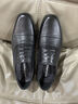 富贵鸟（FUGUINIAO）皮鞋男真皮正装冬加绒皮鞋增高商务男鞋三接头西装鞋德比男士皮鞋 FG0016黑色系带(平跟单鞋款) 40 实拍图