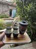 琦轩源旅行茶具便携功夫茶具套装快客杯陶瓷茶壶泡茶杯防烫户外定制LOGO 渐变绿沧海快客一壶四杯+便捷包 实拍图