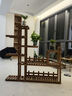 华观家居（Home Giving Furniture）可移动手推花架实木多层落地式花盆架子木质盆景阳台客厅室内多肉 加强款碳色大号带轮 实拍图
