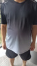 纽凯森 NEWKKASEN健身衣服男女冰丝速干运动服套装夏季短袖T恤跑步装备篮球训练裤 黑灰套装 3XL（体重80-85kg) 实拍图