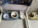 hoopet猫碗双碗不锈钢狗狗碗宠物猫粮食盆自动饮水器水碗喂食器陶瓷用品 【陶瓷新款】雾霾灰蓝 实拍图