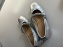 他她TATA女鞋甜心玛丽珍鞋高跟粗跟小皮鞋舒适单鞋子7ACC1CQ4银色 34 实拍图