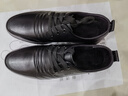 红蜻蜓男鞋加绒保暖秋冬牛皮休闲鞋男商务正装皮鞋男WTA306871A黑色40 实拍图