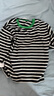 诗凡黎美式条纹T恤2024春夏新款正肩体恤宽松小众显瘦多巴胺上衣女 黑色 M 160/84A 实拍图