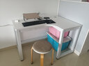 马塞洛（MASAILUO）转角电脑桌学生写字桌拐角桌L型简易桌子简约家用电脑桌台式书桌 白架+暖白色 反向 120*80高74CM不含柜子 椅子 实拍图