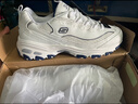 斯凯奇（Skechers）女小白鞋厚底增高休闲鞋网面透气运动鞋时尚春季款 99999863 白色/海军蓝色/WNV 39.5 实拍图