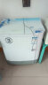 海飞（haifei）7.5公斤玻璃盖家用小型宿舍用尔迷你双桶洗衣机半全自动双缸洗衣机大容量洗衣机带底部滑轮 7.5公斤玻璃盖带底部滑轮烟灰绿 实拍图