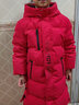 雪中飞【远红外升温】儿童羽绒服新年羽绒外套中大童男女童长款羽绒服 红色 130 实拍图