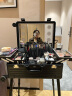 OBOX欧博斯行李箱专业拉杆化妆箱带灯镜子支架PC箱化妆师专用跟妆箱子 黑色PC8灯款 22英寸有支架 实拍图