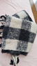 纳斯迪伦鲨鱼围巾男女秋冬季新款百搭韩版送女友礼物千鸟格子流苏冬天围脖潮 茶墨黑 实拍图