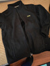 吉普（JEEP）卫衣男秋冬季摇粒绒加厚保暖开衫外套男士宽松立领男装 黑色 3XL 实拍图