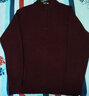 恒源祥加厚100%羊毛衫男士拉链半高领毛衣保暖上衣HJ197 深红 170/88A  实拍图